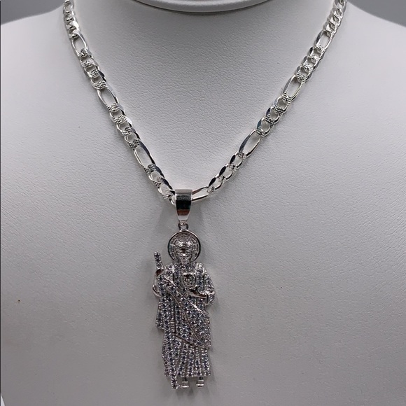 Saint Jude Thaddeus and chain silver 925 - Picture 1 of 8